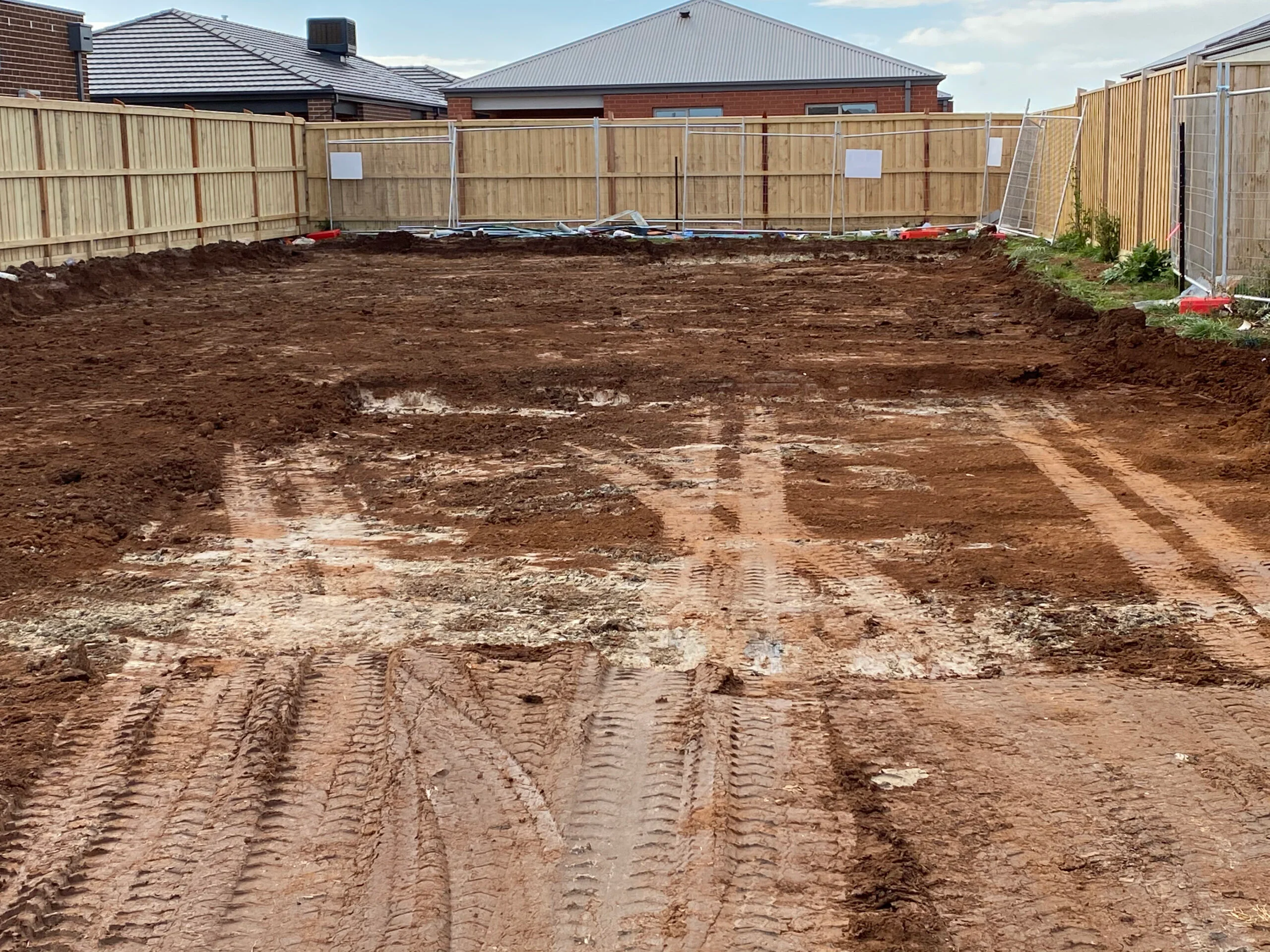 Site cleared of rocks and soil for development