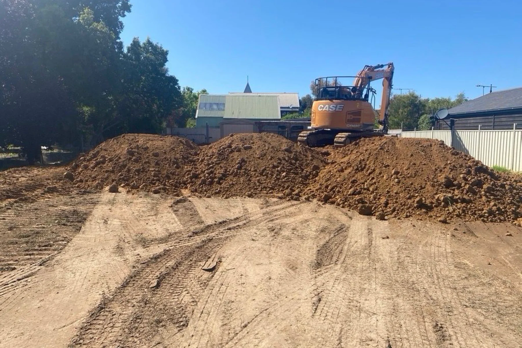 Site excavation showing progress toward foundation