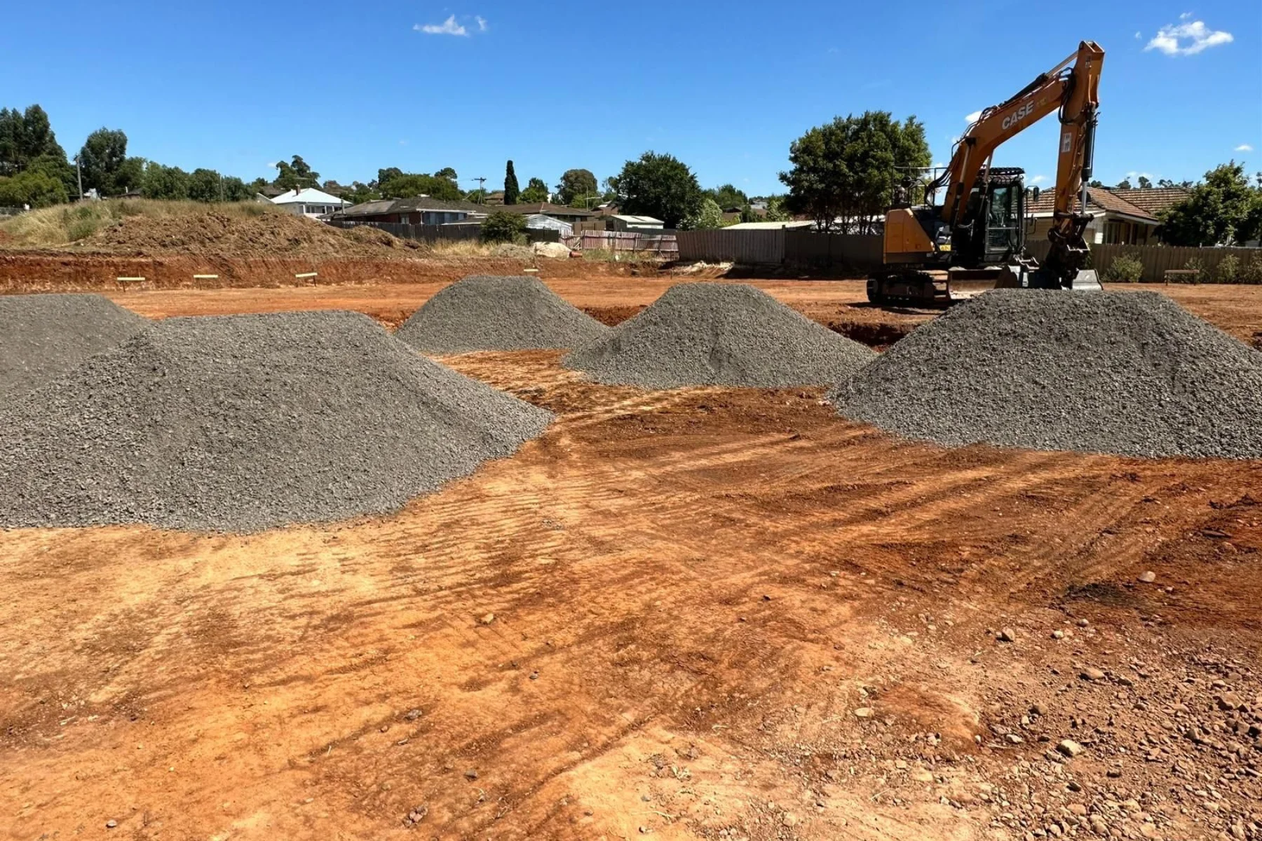 Open excavation pit for new construction